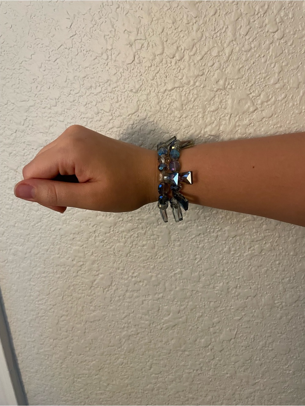 Iridiscent Crystal Stretch Bracelet |Blue